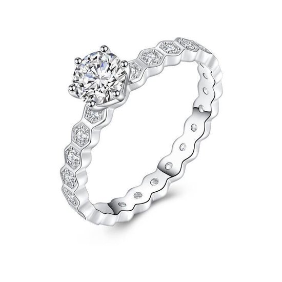 Di Lusso - Ring Albi - Zirkonia - Zilver 925 - Dames - 18.00 mm