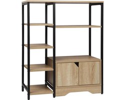 Luxiqo Boekenkast XL - Boekenrek - Vakkenkast - Boekenkast Industrieel - Boekenkast Kind - Kast - Opbergkast - Kasten - 80 x 35 x 97 cm