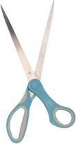 schaar 25 cm staal turquoise/grijs