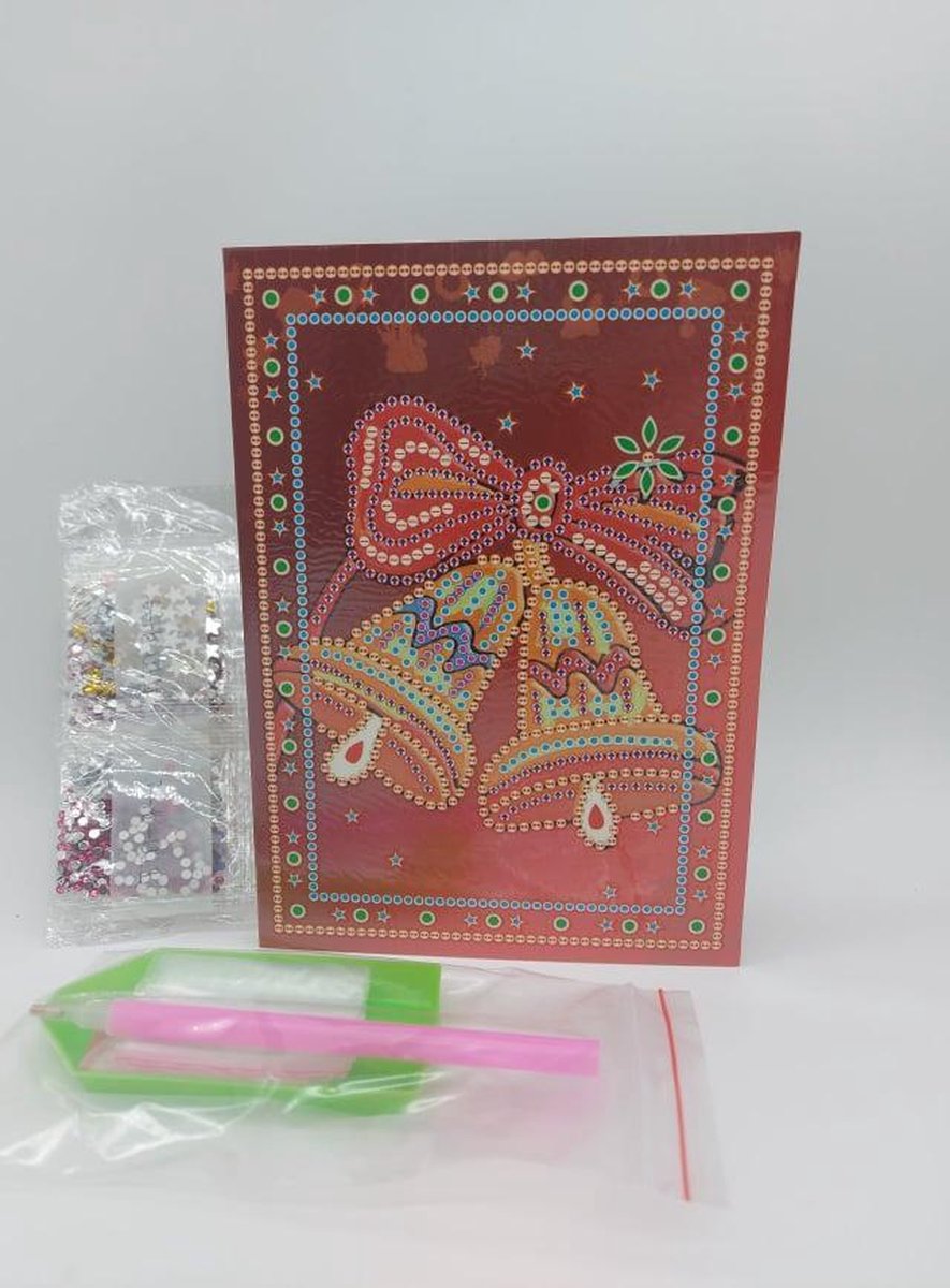 Diamond painting kerstkaart - Kerstklokkken