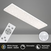 Briloner Verlichting - LED-paneel, plafondlamp dimbaar, plafondlamp met lichtrand, sterrendecoratie, incl. afstandsbediening, kleurtemperatuurregeling, 38 Watt, 3.800 lumen, wit