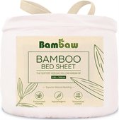 Bamboe Hoeslaken | 2-Persoons Eco Hoeslaken 180cm bij 200cm | Wit | Luxe Bamboe Beddengoed | Hypoallergeen Hoeslaken | Puur Bamboe Viscose Rayon Hoeslaken | Ultra-ademende Stof | B