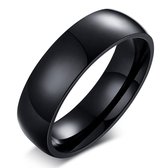 Nixnix - Stalen ring Zwart - Mannen en vrouwen - Cadeautip - 20mm - Size 11