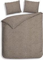 Hoogwaardige Flanel Lits-jumeaux Dekbedovertrek Vintage Taupe | 240x200/220 | Warm En Zacht | Ideaal Tegen De Kou