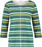 GERRY WEBER Dames Gestreept shirt met 3/4-mouwen Grün Ringel-48