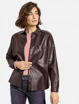 GERRY WEBER Dames Overhemd van imitatieleer Dark Chestnut-42