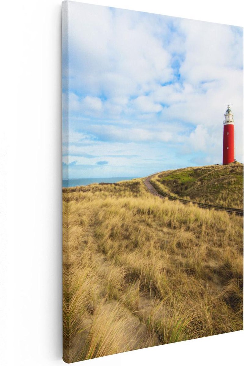 Artaza Canvas Schilderij Duinen Texel - 20x30 cm - Klein - Wanddecoratie Zee - Muurdecorat