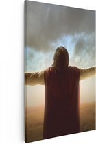 Artaza Canvas Schilderij Jezus Christus aan het Bidden bij Zonsopgang - 20x30 - Klein - Foto Op Canvas - Canvas Print