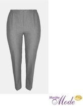 Sensia Dames Pantalon - Modelnaam: Penny -  Slimfit - Comfortband - Korte lengtemaat - Kleur: Grijs Melange - Maat 42