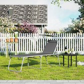 Unisex's ligstoel, grijs, 65 x 200 x 48 cm HMGCB26GY
