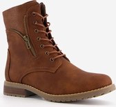 Blue Box gevoerde dames veterboots - Cognac - Maat 37