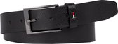 Tommy Hilfiger - Layton texture leather adj 3.5 - heren riem - inkortbaar - black - TW115