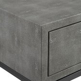 Nancy's Nuevitas Vetti 1-Lade Faux Shagreen Bijzettafel - Modern - Hrey, Gebroken Wit - Mdf, Staal - 60,96 cm x 45,72 cm x 45,72 cm