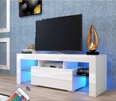 TV meubel - LED verlichting - 12 kleuren - Design tv meubel - 130 x 35 x 45 CM - TV Kast - Cinewall - Kast - Meubel - XL model - TV standaard - DESIGN MODEL - LIMITED EDITION