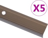 vidaXL Trapneuzen L-vormig 5 st 100 cm aluminium bruin