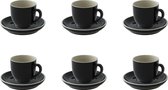 Palmer Tasse à café et soucoupe Colors 14 cl 12 cm Porcelaine Zwart 6 pièce(s)