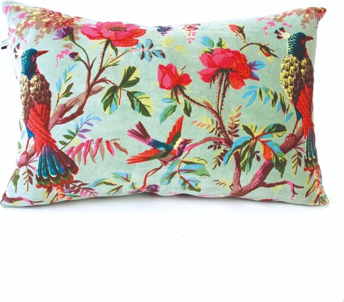 Imbarro Home & Fashion Sierkussen | 40 x 60cm | Woonkussen | Katoenen Velours | Imbarro | Kussen | Paradiseprint Multi, Groen