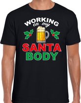 Santa body fout Kerst t-shirt - zwart - heren - Kerstskleding / Kerst outfit XL