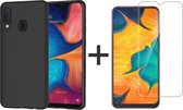 iParadise Samsung A20s Hoesje - Samsung galaxy A20s hoesje zwart siliconen case hoes cover hoesjes - 1x Samsung A20s screenprotector
