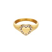 Ring Diamond Heart Goud - Stainless Steel