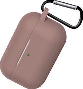 Hoes Geschikt voor AirPods 3 Hoesje Cover Silicone Case Hoes - Beige
