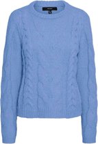 VERO MODA  Wine LS O-Neck Cable Blouse BLAUW M