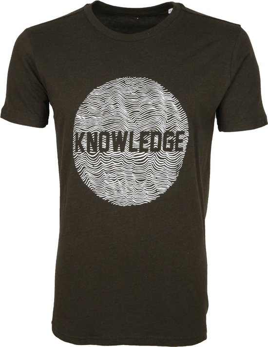 KnowledgeCotton Apparel - T-shirt Alder Donkergroen - Heren - Maat M - Modern-fit