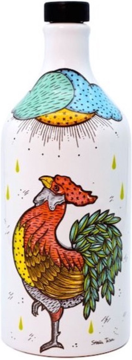 Frantoio Muraglia - Keramiek glazen kruik "haan" - 500ml - Olijfolie cadeau
