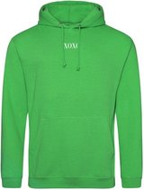 Hoodie white XOXO - Happy green (S)