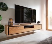 Tv-meubel Stonegrace Acacia natuur 175 cm 2 deuren 1 legplank 1 lade steenfineer zwevend Tv-meubel