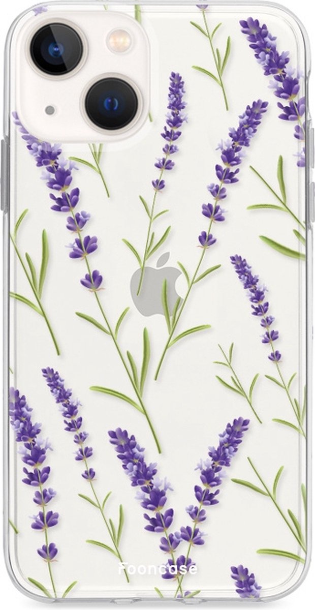 iPhone 13 Mini hoesje TPU Soft Case - Back Cover - Purple Flower / Paarse bloemen