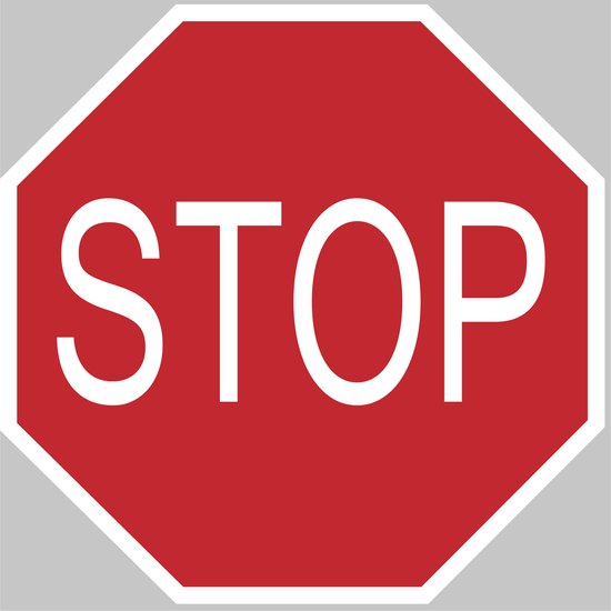 Stop bord muursticker | 70x70cm