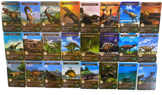 Thumbnail van een extra afbeelding van het spel 55 stuks dinosaurus informatie kaarten (Engels)
