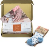 KipKep babysokjes Blijf-Sokken - maat 0-6 maanden - Party Blue - kerstcadeau baby - licht blauwe baby sokjes - zakken niet af