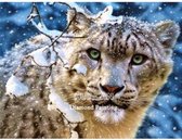 Diamond Painting - Kerst - Luipaard - 40x50 cm - Vierkante Steentjes - Dieren - Volwassenen - Hobby - Cadeau - Moederdag - Winter