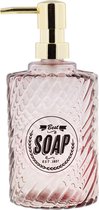 Zeepdispenser MAYE - Best Soap - Roze / Goud - Transparant - Glas - 414 ml