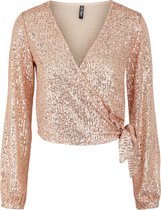 Pieces PCDelphia Ls Wrap Top Rose Dust Dames Top - Maat M