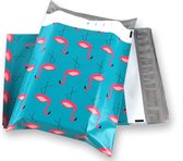 Verzendzak | Blauw | Flamingo | 20 stuks | 26 x 37CM | Verzendzakken | Verzendzakken voor kleding/webshop | Verzendzakken plastic | Verzendenveloppen | Poly mailer | Koerierszakken