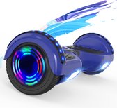 Microgo 6.5 inch Hoverboard met Flits Wielen | Bluetooth Speaker | Met Afstandsbediening | Inclusief Transporttas | Blauw