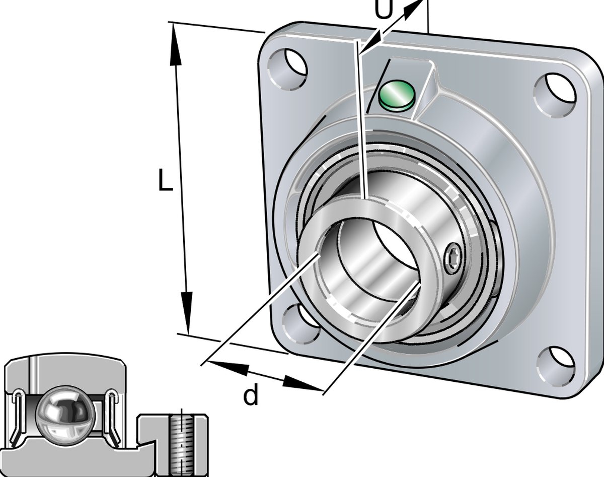 INA Flenslagerblok gietijzer - PCJ25-XL-N