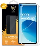 3-Pack Oppo Reno6 Screenprotectors - MobyDefend Case-Friendly Screensavers - Gehard Glas - Glasplaatjes Geschikt Voor Oppo Reno6