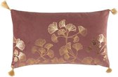 Sierkussen Velvet Mila met kwastjes – Oud Roze – Goud – 30 x 50 cm (incl. vulling)