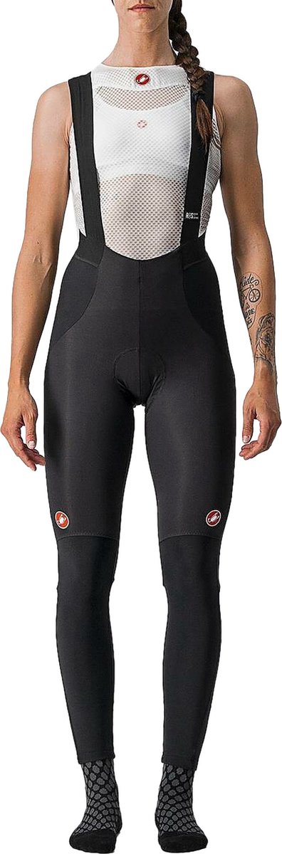 Castelli Sorpasso Ros Fietsbroek - Maat L  - Vrouwen - zwart - zilver