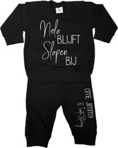 Pyjama met naam-blijft slapen bij oom en tante ook met naam-Maat 92/98