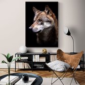 Poster Dark Wolf ² - Dibond - 50x70 cm - Meerdere Afmetingen & Prijzen | Wanddecoratie - Interieur - Art - Wonen - Schilderij - Kunst