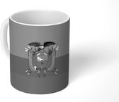 Mok - tekening van de vlag van Ecuador - zwart wit - 350 ML - Beker