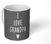 Mok - Koffiemok - Vaderdag - Cadeau opa - Spreuken - I love grandpa - Quote - Mokken - 350 ML - Beker - Koffiemokken - Theemok - Mok met tekst