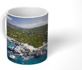 Mok - Een luchtfoto van de kust van het nationaal park Virgin Islands - 350 ML - Beker