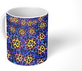 Mok - Luipaardprint - Vacht - Blauw - 350 ML - Beker