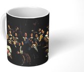Mok - Schuttersmaaltijd ter viering van de Vrede van Munster - Schilderij van Bartholomeus van der Helst - 350 ML - Beker